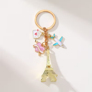 1pc Tower Key Chain with Airplane Pendant