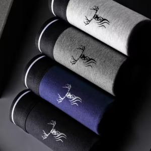 4-Pack Deer Head Print Boxer Briefs for Men