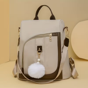 Women's Stylish Versatile Backpack with Ball Charm